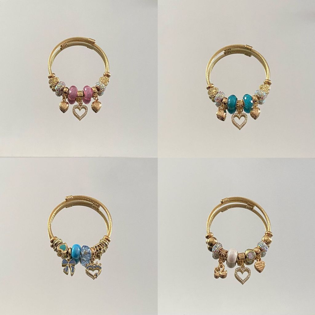 Fashion Heart Charm Bracelet With Adjustable Waterfall Style For Giftgiving