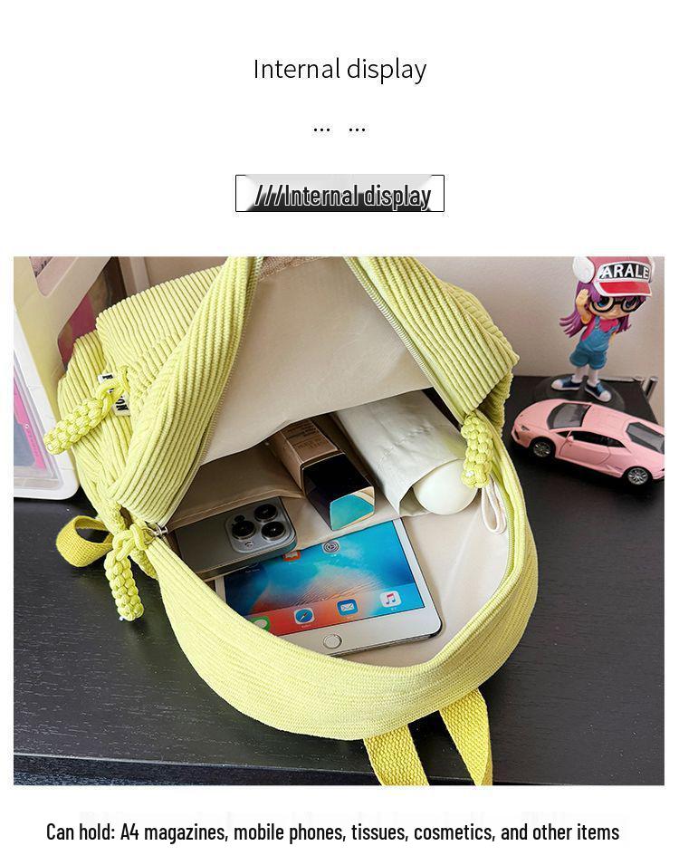 Стильный вельветовый легкий рюкзак: Дорожная, школьная и студенческая сумка для поездок