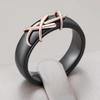 Black Ceramic Rings Golden Embossed Personality Women Rings Party Daily Jewelry