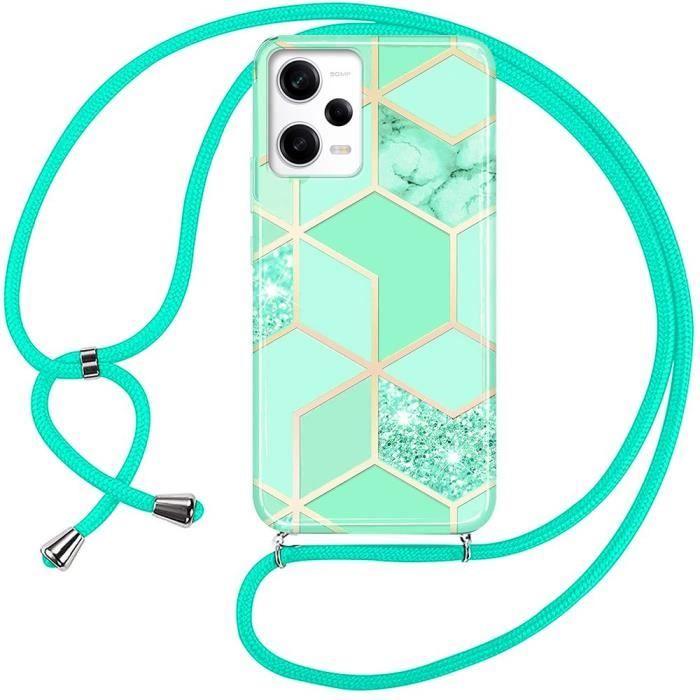 Coque - E.F.CONNECTION - Pour Xiaomi Redmi Note 12 Pro 5G - Protection Antichoc - Motif Marbre Turquoise - Souple
