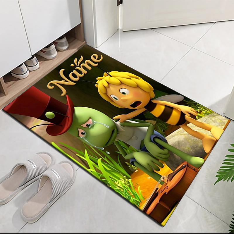 Custom Name Maya the Bee Printed Carpet, Rug for Office Chair Living Room Bedroom Kitchen Room Decor Gifts.