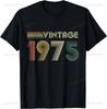 Подарок на день рождения Ретро 1975 Вечеринка Футболка Летняя Мужская Y2k Повседневная Мода Роскошная Удобная Качество Свободная Футболка