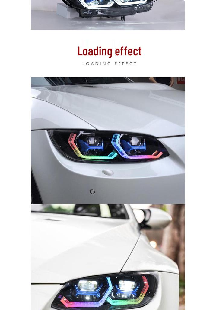 Светодиодная сборка фар RGB для BMW 3 серии E92 E93 M3 с цветными дневными ходовыми огнями и указателями поворота (2005-2010).