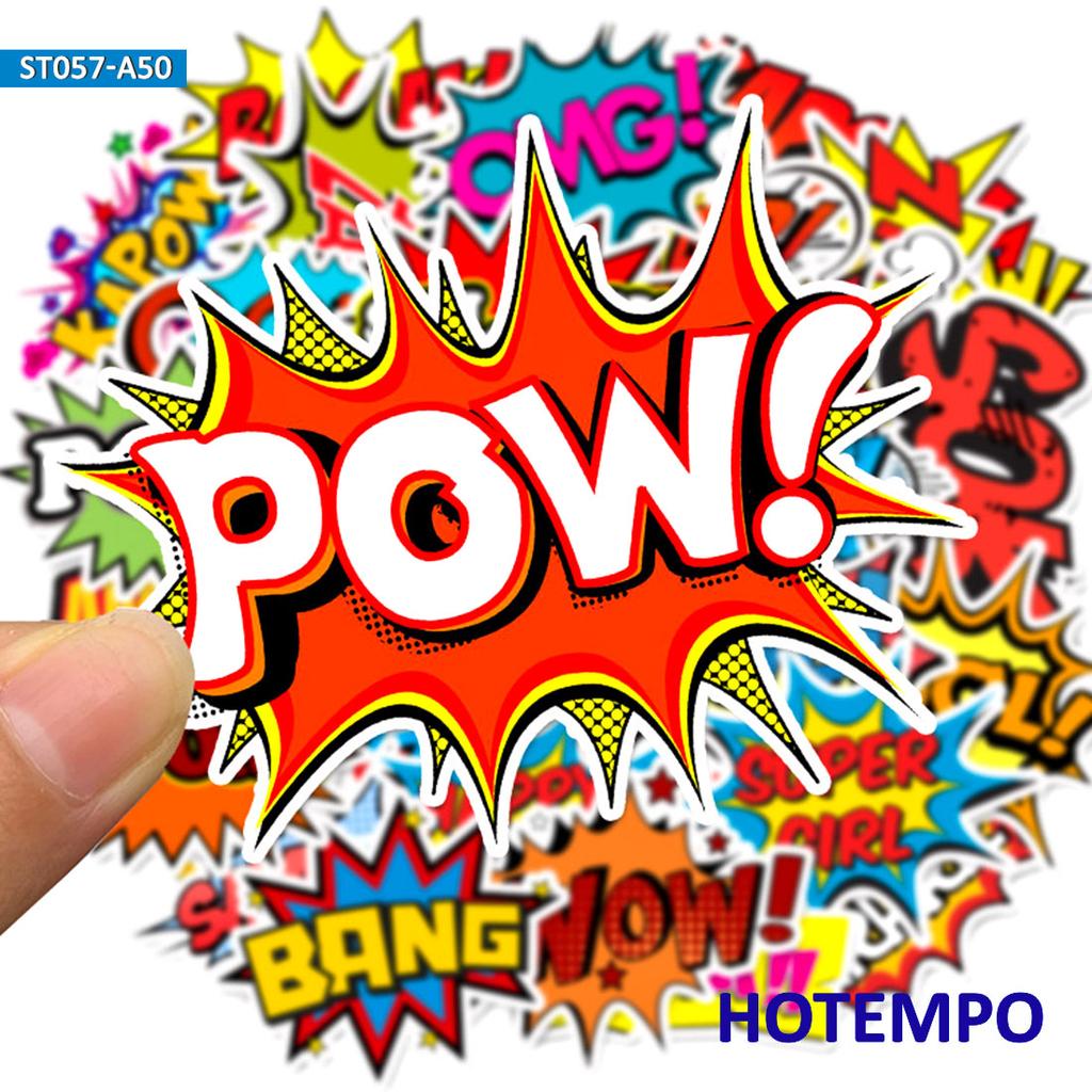 50 шт. Bam Pow Wow Boom Bang Omg Облака От Взрыва Наклейки Для Мобильного Телефона Ноутбука Багажа Футляра Для Гитары Наклейка На Скейтборд