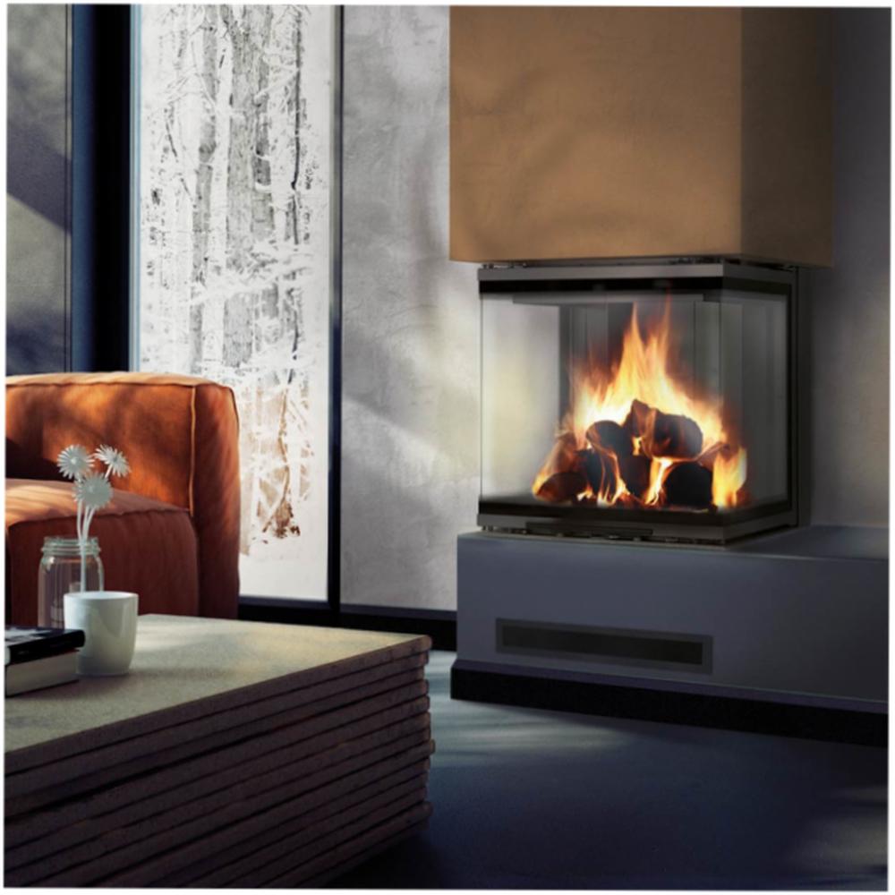Steel fireplace KRATKI NBC 500/500 8 kW Ø 200 Lift-up black thermotec