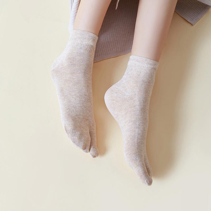 Хлопковые носки таби с двумя пальцами, носки для шлепанцев с двумя пальцами, мужские женские носки для комнатных тапочек, носки для вальгусной деформации большого пальца стопы, ортопедические японские носки с двумя пальцами