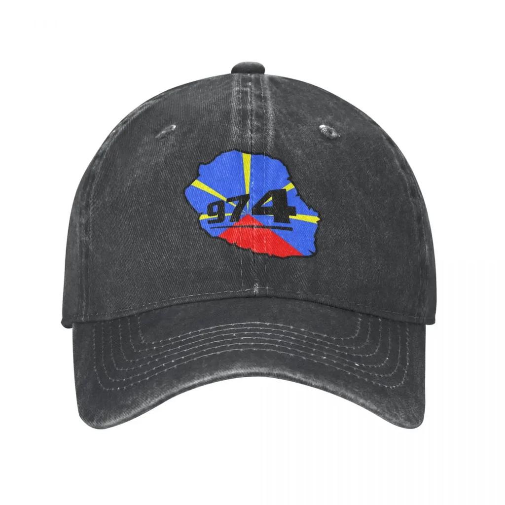 974 Reunion Denim бейсболка Island Logo Спорт на открытом воздухе хип-хоп шляпы повседневные мужские уличные стильные индивидуальные бейсболки
