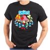 Retro The Smurfs Cartoon Mushroom Houses Womens or Mens Crewneck T Shirt Tee