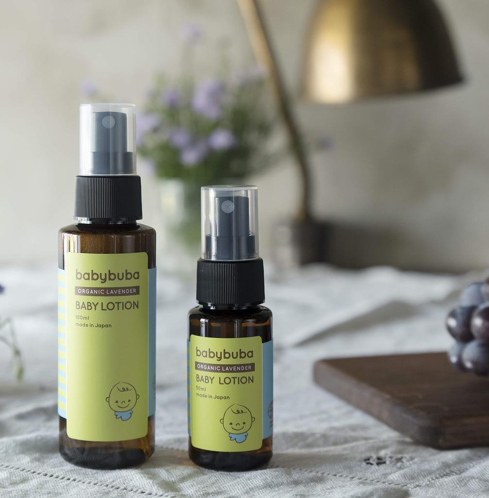 Babybuba Baby Lotion Organic Moisturizing Spray Type Baby Skincare Made In Japan Full Body Relaxing Effect 100ml of [Baby Lotion] (Ages 0+) [Set 2]