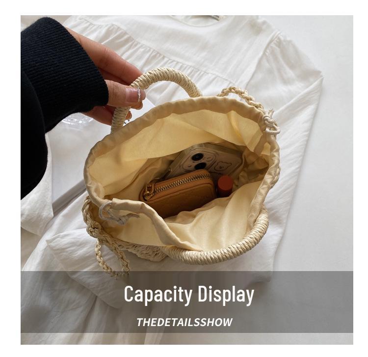 2024 Модная плетеная пляжная сумка кроссбоди из соломы ручной работы для женщин