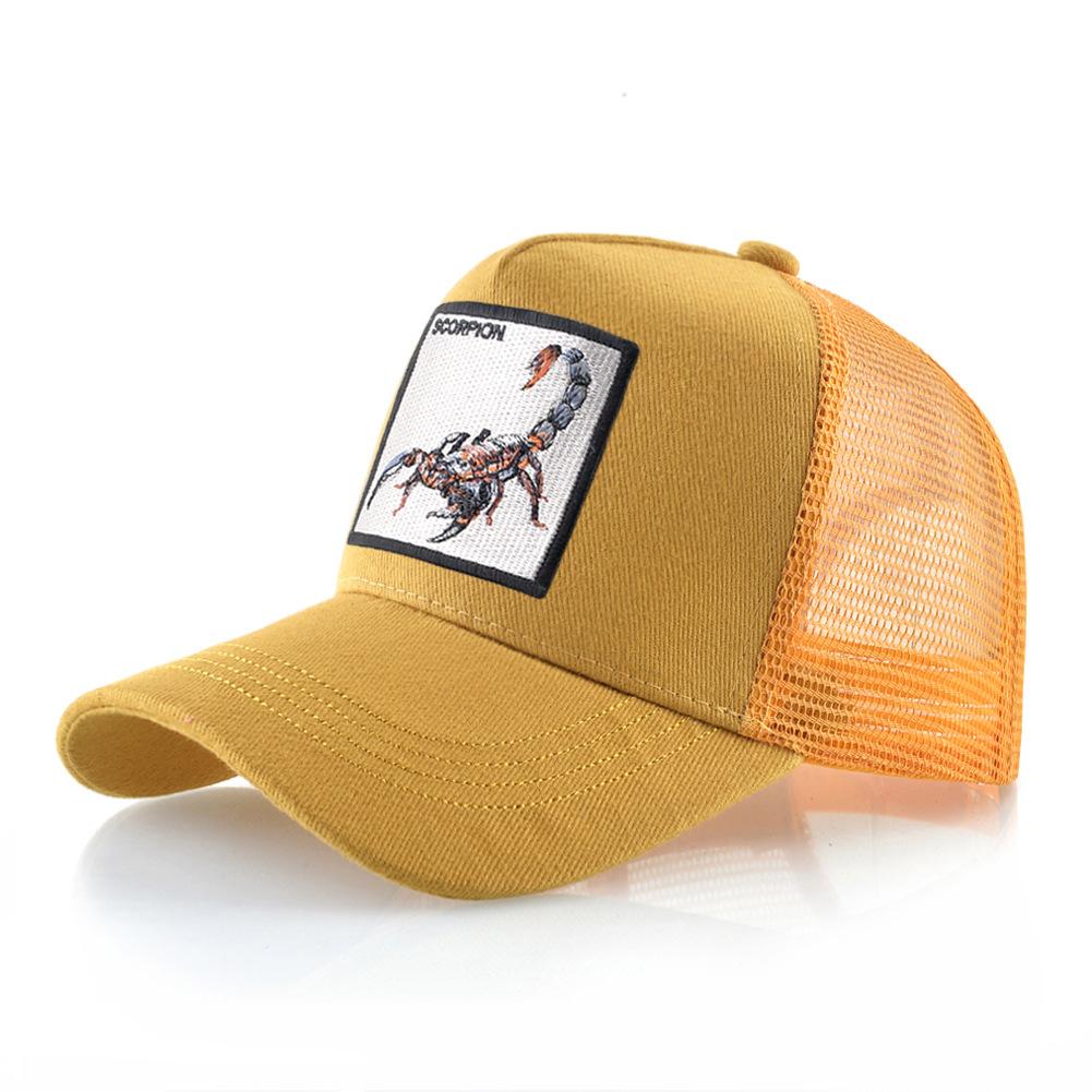 Кепка Тракер Четыре Сезона Мужская Женская Snapback Хип-Хоп Бейсболка С вышивкой скорпион нашивка Регулируемый козырек
