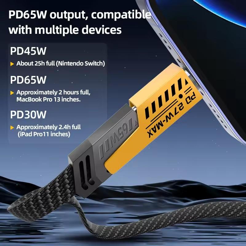 Кабель 4в1 PD 27 Вт USB C для Apple iPhone Быстрая зарядка Кабель Type C для Xiaomi Redmi Samsung POCO 65 Вт Быстрая зарядка USB Кабель для передачи данных