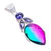 Bi-Color Tourmaline, Tanzanite 925 Sterling Silver Jewelry Pendant 2.5" AH-3285