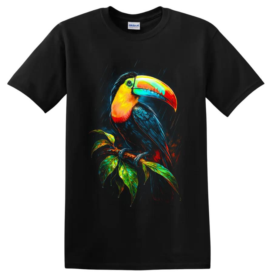 Toucan Bird T Shirt Colorful Tropical Rainforest Art Nature Lover Graphic Tee