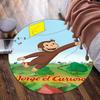 Curious George Flying Kite Round Rug for Livingroom,Bedroom, Palyroom, Chair Rug, Area rug, Circle Carpet, Fan Christmas gift