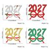 Новогодние Party-очки 2027 со сверкающим дизайном цифр для вечеринок с обратным отсчетом, групповых фото и праздничных костюмов