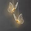 LED Butterfly Pendant Light Acrylic Hanging Lamp Crystal Suspending Lighting Elegant Luminous Ornament for Bedroom Living Room