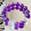 12Mm High Quality Royal Grape Purple Natural Amethyst Lemon Citrine Bracelet