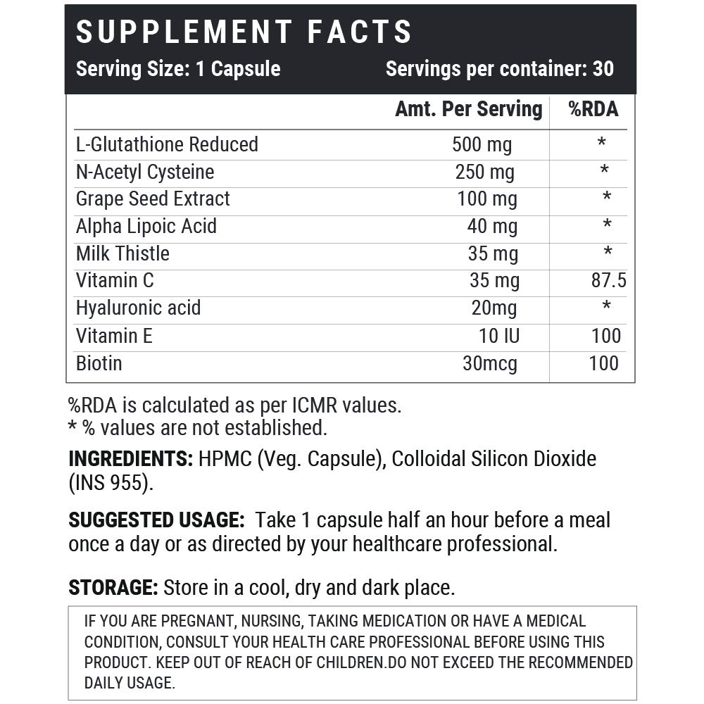 Глутатион (30 кап), Glutathione Reduced, INLIFE