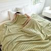 Утолщенное плюшевое одеяло - Широкая полоска, Сетчатая стрижка, Имитация кроличьего меха, Маленькое фланелевое одеяло, Машинная стирка
