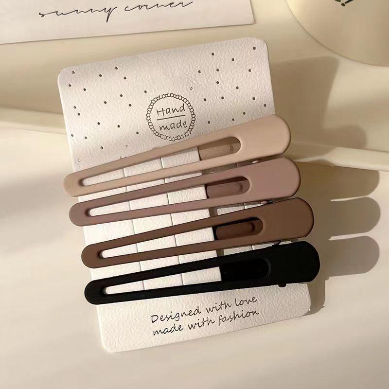 Большая заколка-уточка для молочного кофе для челки и боковых волос – Модный аксессуар для волос