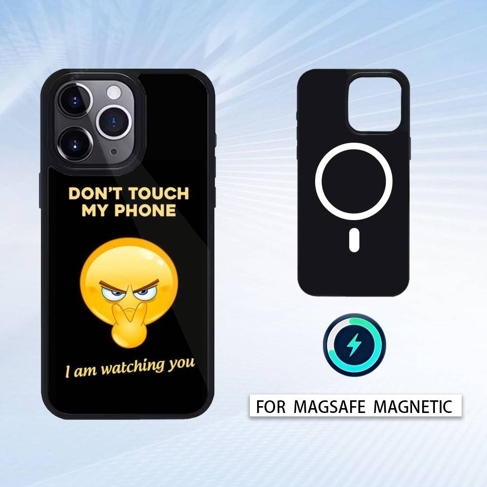 1 шт. Не трогай мой телефон Чехол для телефона Для iPhone 17,16,15,14,13,12,Pro,Max Для Magsafe Магнитная Беспроводная Зарядка