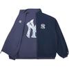 New Era FW24 MLB Логотип Двусторонняя Свободная Теплая Толстая Куртка с Воротником-стойкой с Длинным Рукавом Унисекс Куртки Темно-синий 14385095