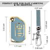 QBUC For Jeep Key Fob Cover With Keychain Flip Key Case For     2018 Jeep Wrangler Gladiator JLU JL Rubicon JT (Blue)