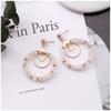 Women Fashion Broken Diamond Big Circle Star Design Earrings