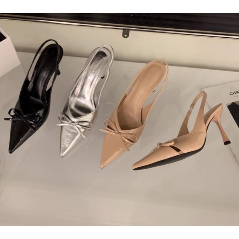 Новые летние женские сандалии на высоком каблуке, слипоны, с бантиком-бабочкой, с ремешком на пятке, туфли-лодочки, для вечеринки стриптизерш, женские сандалии, zapatos mujer