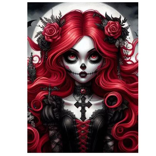 DIY Алмазная картина Новинка 2024 года Удивительная готическая ангел роза девушка 5D DIY Алмазная мозаика вышивка крестом наборы для домашнего декора