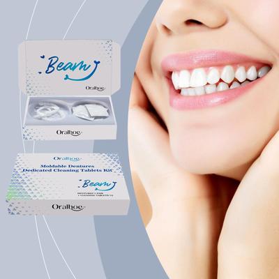Moldable Denture Cleaning Tablet Set Comfortable Material Enhances Smile Aesthetics Vacation Dental Care