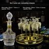 Crystal Glass Whiskey Set Gold Embossed Creative Western Wine Bottle Wine Glass Bar Household Utensils
