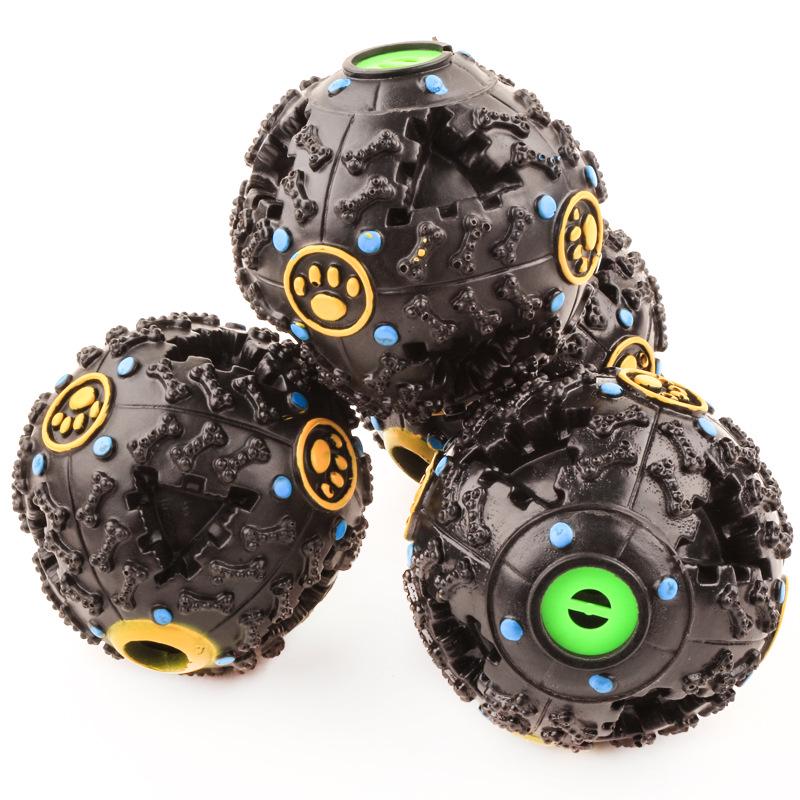 Маленький 7,5 см черный кричащий звук и текущая еда игрушка мяч для домашних животных