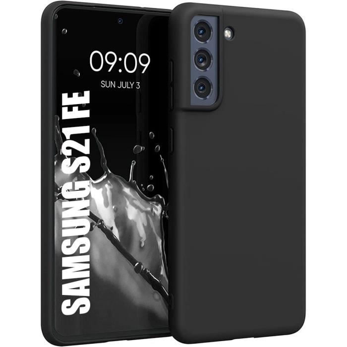 Coque - BOOLING - pour Samsung Galaxy S21 FE - Silicone Souple - Ultra Slim - Antichoc Noir