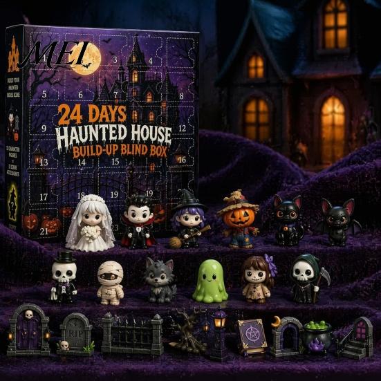 Advent Calendar for Halloween 2026, 24 Days Countdown with Collectible Mini Figures, Spooky Doll Figurines Kids, Party Favors Decorations Kids