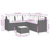 L shaped Garden Sofa Set with Table and Cushions Brown Poly Rattan
