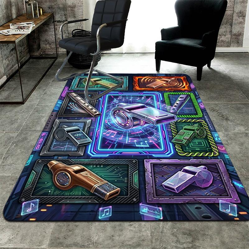 Whistle Technology Compilation Pattern Rug Floor Mat for Living Room or Bedroom Soft and Comfortable Carpet a Gift for Birthday and Holiday.
