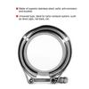 2.75 Inch Turbo Exhaust Down Pipe Stainless Steel V Band Clamp 2pcs Flange Kit