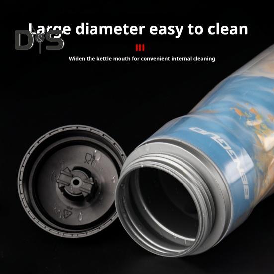 Бутылка для воды для велосипеда объемом 610 мл с пылезащитной крышкой, большая емкость, изолированная, портативная, легкая, для путешествий на открытом воздухе, для занятий спортом, для велоспорта, сжимаемая, питьевая бутылка