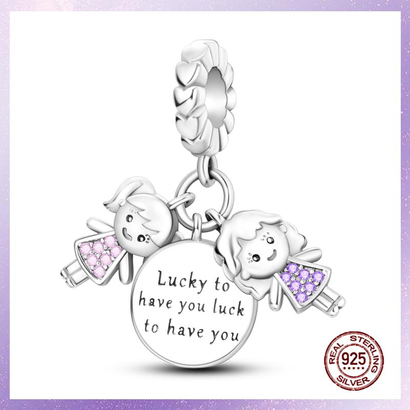 Фиолетовые Шармы Медный Fit Оригинальный Подвесной Браслет Бабочка Стекло Сердце Перо Клип Шарм Подвеска Светящаяся Бусина DIY Ювелирные Изделия