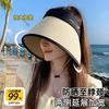 Summer Large Brim Sun Protection Hat Women's UV Protection Empty Top Sunshade Straw Hat Sun Hat Large Edge Face Covering Shows Small