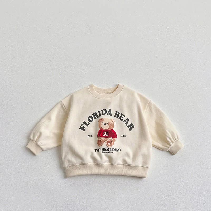 Унисекс худи с мишкой на осень 2025 для малышей и детей - Модный родительско-детский пуловер