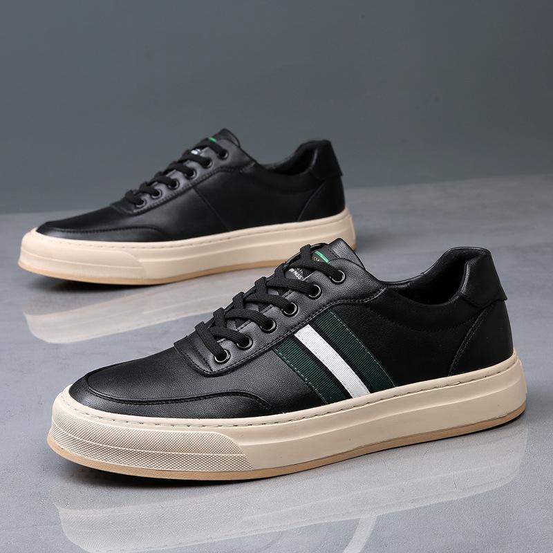 Весенняя мужская обувь дышащая тонкая новая модная обувь кожаная универсальная повседневная обувь для скейтборда мягкая воловья кожа белая обувь мужская