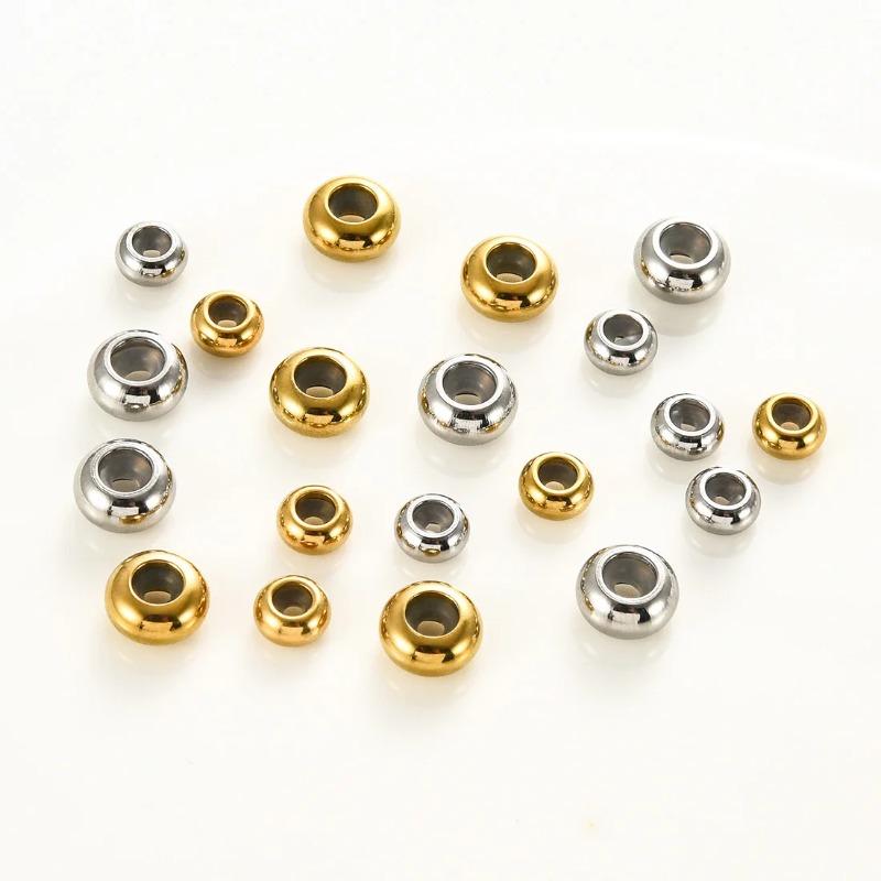 5Pcs Sunling Brand Stainless Steel Rondelle Slider Beads 6/8MM Insert Rubber Stopper Positioning Spacer DIY Jewelry Findings