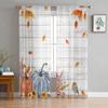 Thanksgiving Autumn Blue Pumpkin Tulle Curtains For Living Room Sheer Curtain For Bedroom Window Blinds Voile Curtains