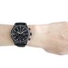 SEIKO Watch Men's Waterproof Quartz Analog Chronograph Stainless Steel Nylon Leather Black SSB421P