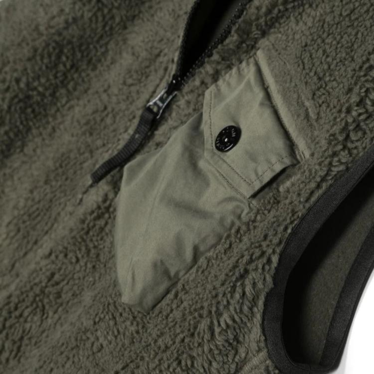 STONE ISLAND Жилет Color Block Молния Карман на груди Воротник-стойка Детские жилеты Зеленый 771662043-V0058