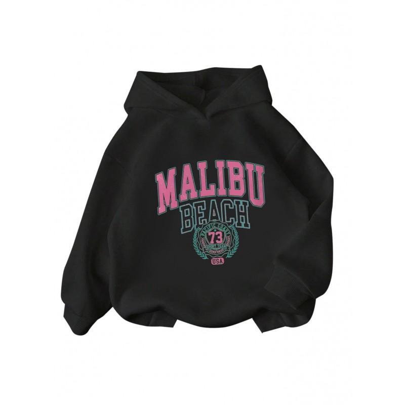 Kids Hooded Long Sleeve Sweatshirt Cartoon Print Unisex Casual Top Winter