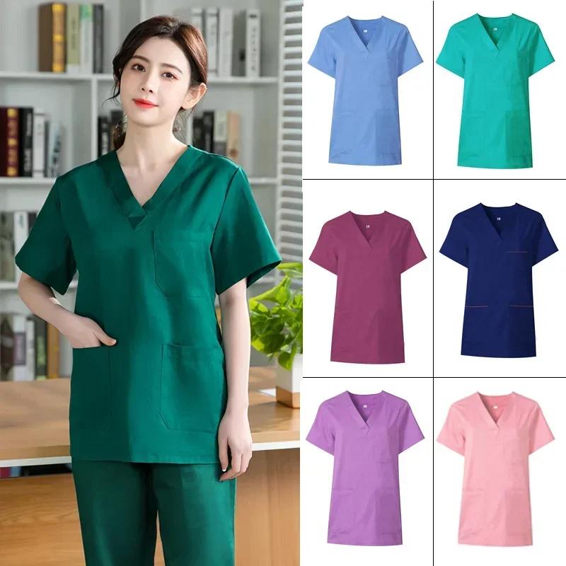 Doctor's Overalls Men's Operating Room Brush Hand Clothes Long Sleeve Set Short Sleeve Women's Cotton Operating Beauty Salon